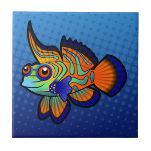 Azulejo De Cerâmica Peixe Mandarin Cartoon / Dragãozinho