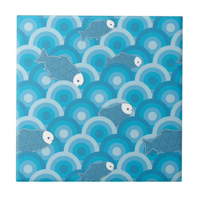 Azulejo De Cerâmica Peixes (Frente)