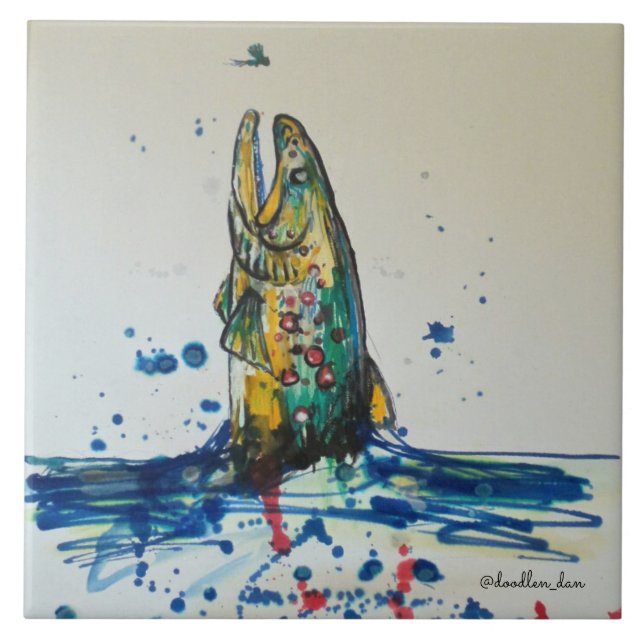 Azulejo De Cerâmica Peixes (Frente)