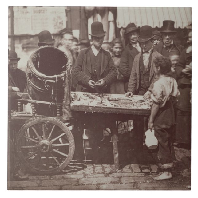Azulejo De Cerâmica Peixes baratos de St Giles, 'da vida de rua em (Frente)
