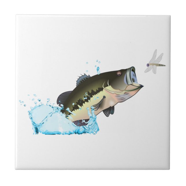 Azulejo De Cerâmica Peixes De Baixo Após Dragonfly (Frente)