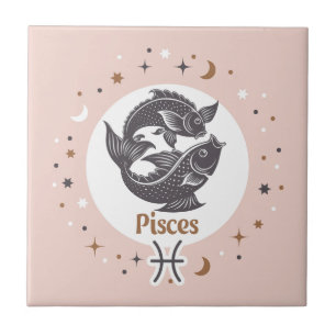 Azulejo De Cerâmica Peixes de Sinal Zodiac