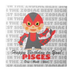 Azulejo De Cerâmica Peixes Feliz Aniversário
