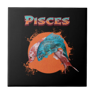 Azulejo De Cerâmica Peixes Peixes Zodíaco Horóscopo Signo de Água Astr