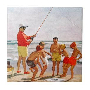 Azulejo De Cerâmica Peixes pequenos grandes de Pólo por Richard