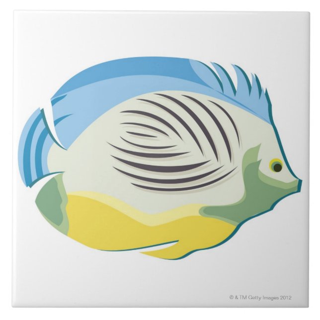 Azulejo De Cerâmica Peixes tropicais 2 (Frente)