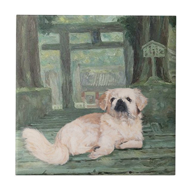 Azulejo De Cerâmica Pekingese no Portão Oriental (Frente)