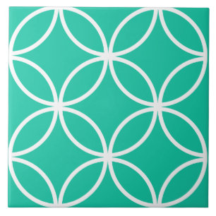 Azulejo De Cerâmica Películas brancas e verdes marroquinas circundam d