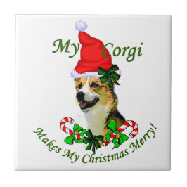 Azulejo De Cerâmica Pembroke Welsh Corgi Natal