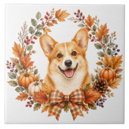 Azulejo De Cerâmica Pembroke Welsh Corgi Outono