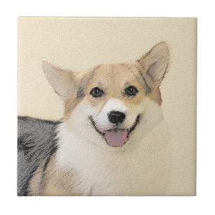 Azulejo De Cerâmica Pembroke Welsh Corgi - Pintura Original para Cacho