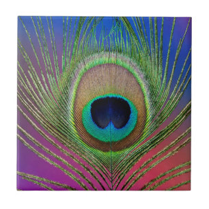 Azulejo De Cerâmica Pena de vela de pavão