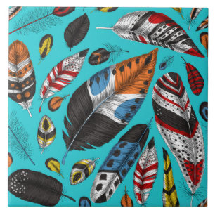 Azulejo De Cerâmica Penas coloridas