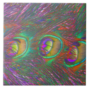 Azulejo De Cerâmica Penas de Natal Tinsel Peacock