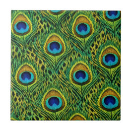 Azulejo De Cerâmica Penas de Pavão Padrão Animal
