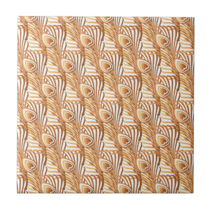 Azulejo De Cerâmica Penas de pavão-sol art nouveau design