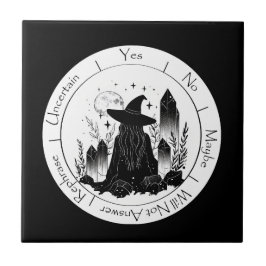 Azulejo De Cerâmica Pendulum da Bruxa Negra e Branca