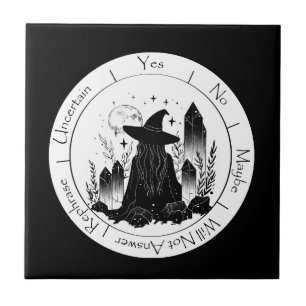 Azulejo De Cerâmica Pendulum da Bruxa Negra e Branca
