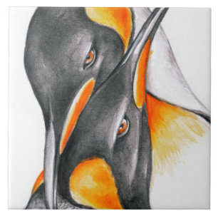 Azulejo De Cerâmica Penguins Love