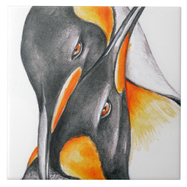 Azulejo De Cerâmica Penguins Love (Frente)