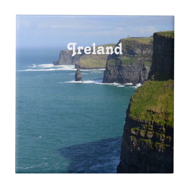Azulejo De Cerâmica Penhasco irlandês de Moher (Frente)