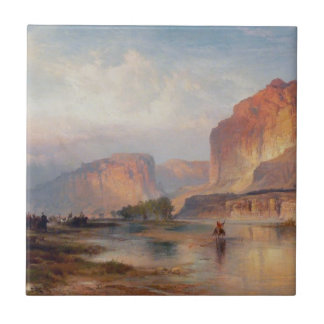Azulejo De Cerâmica Penhascos de Green River - Thomas Moran (1874)