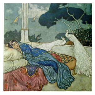 Azulejo De Cerâmica "Pensando em Lady Yang" por Edmund Dulac