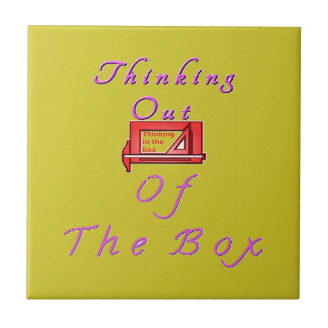 Azulejo De Cerâmica Pensando fora da caixa. (Frente)