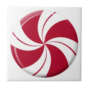 Azulejo De Cerâmica Peppermint Swirl Stripe Candy