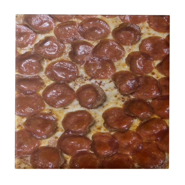 Azulejo De Cerâmica Pepperoni Pizza (Frente)