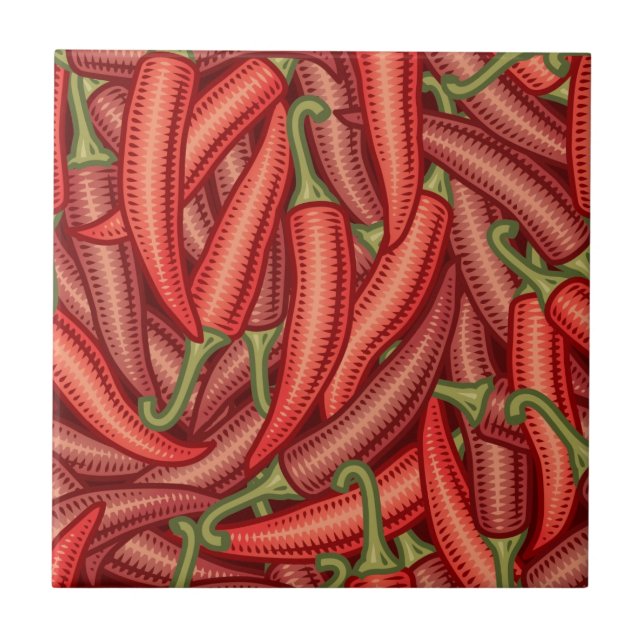 Azulejo De Cerâmica Peppers Chili (Frente)
