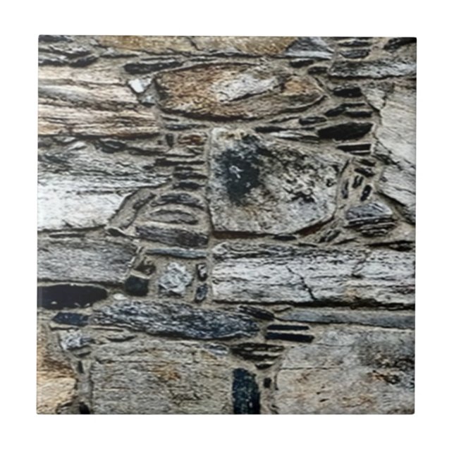 Azulejo De Cerâmica Pequena Com Padrões De Pedra - (Frente)