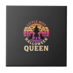 Azulejo De Cerâmica Pequena Senhorita Rainha do Halloween Bruxa Gato D