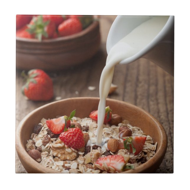 Azulejo De Cerâmica Pequeno almoço saudável (Frente)