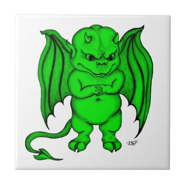 Azulejo De Cerâmica Pequeno demônio (Frente)