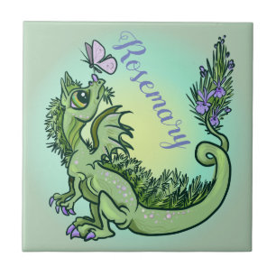 Azulejo De Cerâmica Pequeno dragão de ervas ~ alecrim