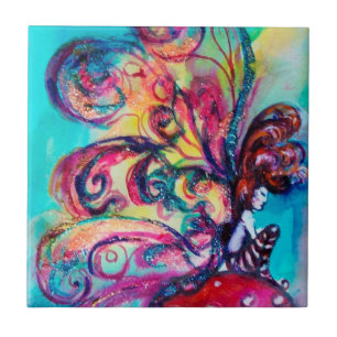 AZULEJO DE CERÂMICA PEQUENO ELF DE COGUMELOS