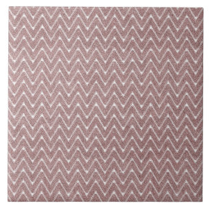 Azulejo De Cerâmica Pequeno padrão de chevron rosa empoeirado