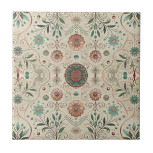 Azulejo De Cerâmica Pequeno Padrão de Erva Boho