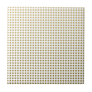 Azulejo De Cerâmica Pequenos Diamantes Quadrados Padrão Amarelo Dourad