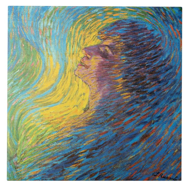 Azulejo De Cerâmica Perfume (Retrato feminino) (por Luigi Russolo) (Frente)