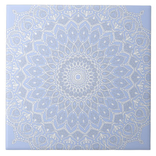 Azulejo De Cerâmica Periwinkle Mandala - Bora em Juniper Berry