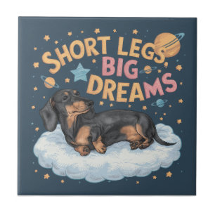 Azulejo De Cerâmica Pernas Curtas de Dachshund Grandes Sonhos