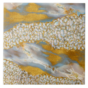 Azulejo De Cerâmica Pérola e Cluster Dourado no Marble