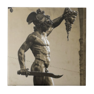 Azulejo De Cerâmica Perseus com a cabeça do Medusa