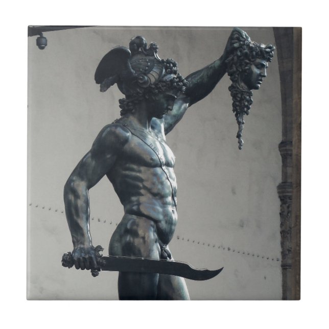 Azulejo De Cerâmica Perseus com a cabeça do Medusa (Frente)