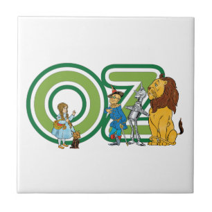 Azulejo De Cerâmica Personagens Vintage do Mágico de Oz e Letras de Te