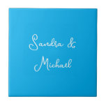 Azulejo De Cerâmica Personalizado Personalizado Azure Azure Azure Azur<br><div class="desc">Azure blue é uma das cores mais marcantes e marcantes da história. Por que não refletir sua própria personalidade e gosto para outros com essa modelo única?</div>