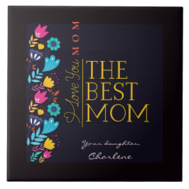 Azulejo De Cerâmica Personalizar flores silvestres e saudação de Dia d