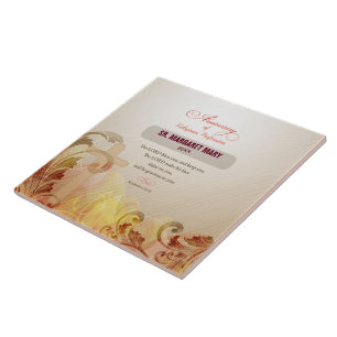 Azulejo De Cerâmica Personalizar nome e ano freira, 60 anos religioso